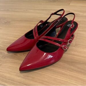 Wild Fable Red Patent Slingback Heels